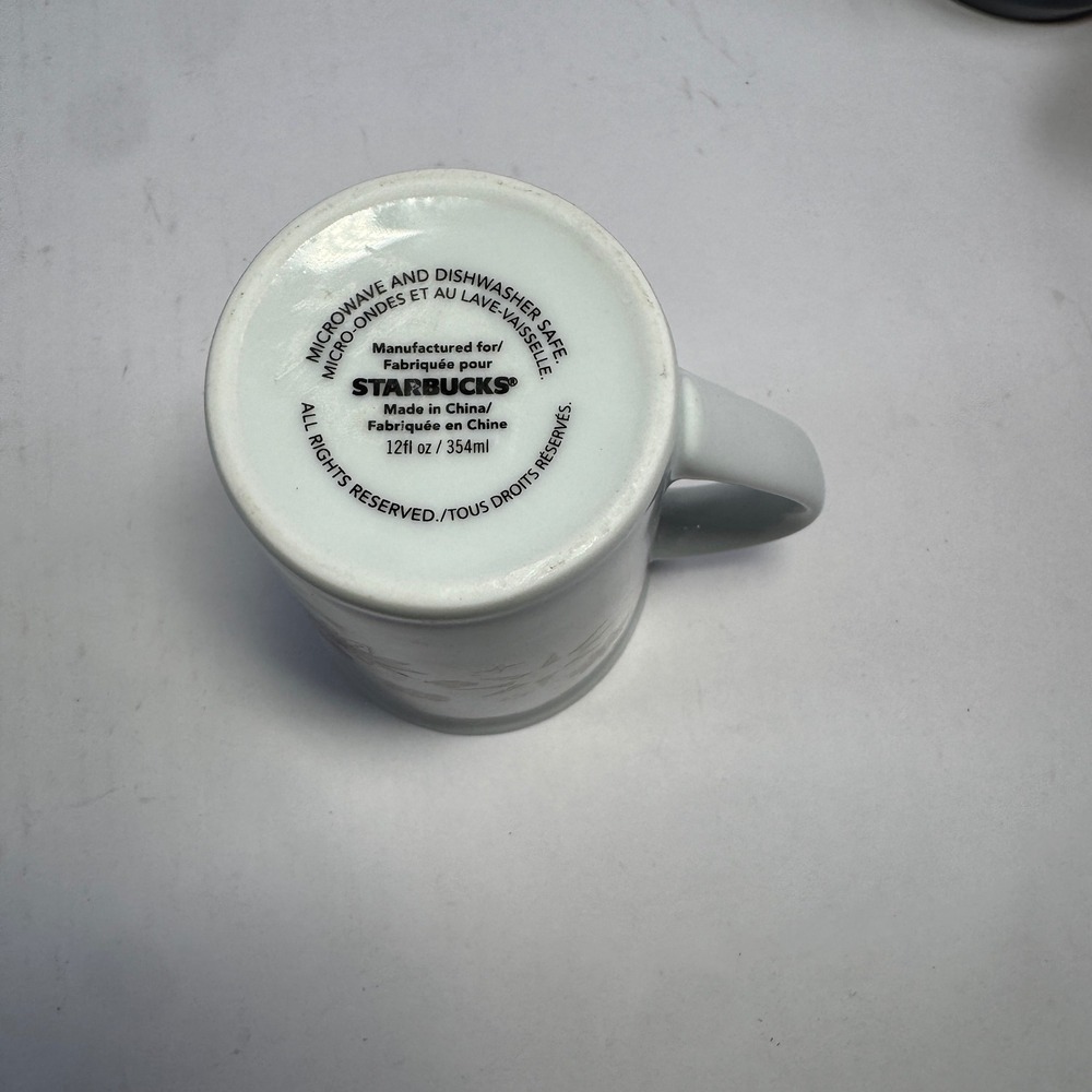 Starbucks‎ White Ceramic Mug Floral Design 12oz Microwave Dishwasher Safe - Picture 4 of 5